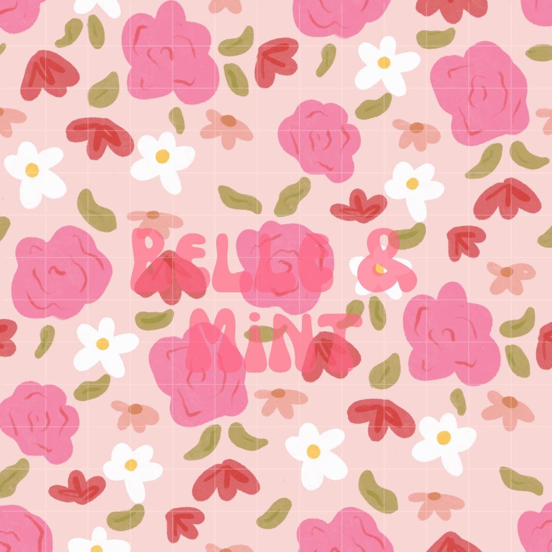 Pink Ditsy Floral Seamless File Digital Download for Fabric ...