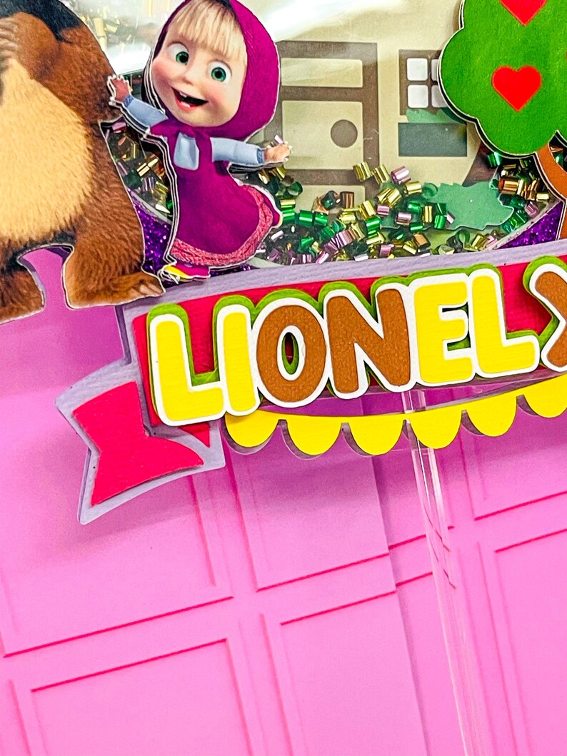 Masha Lettering Personalized Masha and the Bear Topper | Kids' Birthday Decorations ...