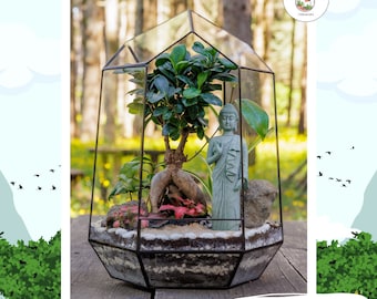 Geometric "Quartz" glass terrarium with ideal dimensions suitable for all types of plants • for weddings • Mother's Day