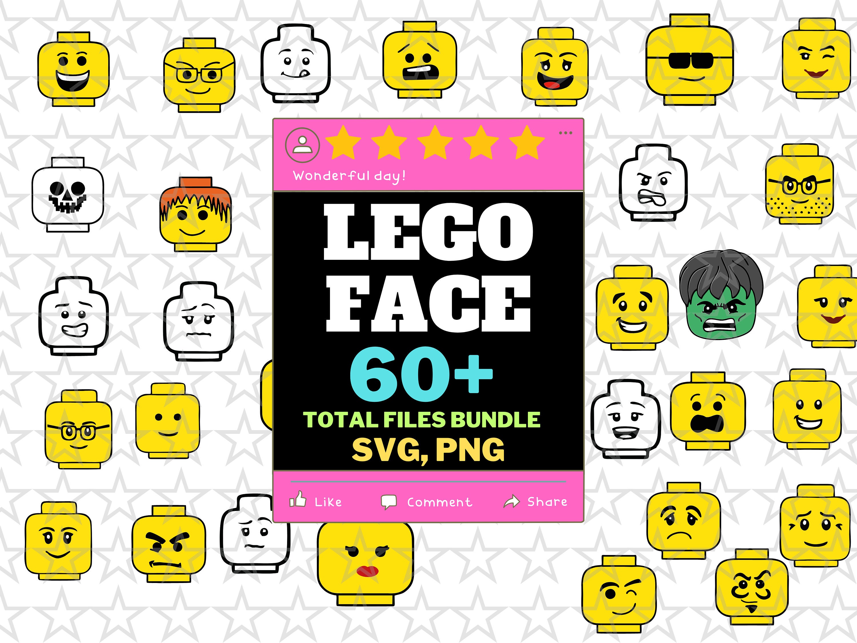 60brick Faces Brick Faces Svg Brick Heads Cricut Vector Etsy Australia