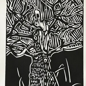 ORIGINAL LINOCUT PRINT - Stricken