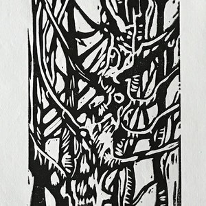 ORIGINAL LINOCUT PRINT - Diverge