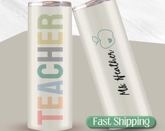 Personalized Teacher Tumbler, Back To School Teacher Cup,  Travel Mug Teacher Appreciation Gift, End Of Year Teacher Gift, Thank You Teacher