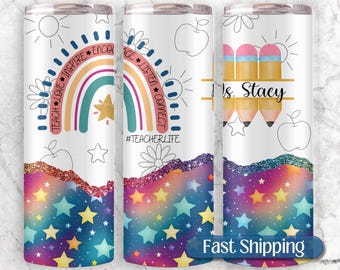 Personalized Teacher Tumbler, Back To School Teacher Cup,  Travel Mug Teacher Appreciation Gift, End Of Year Teacher Gift, Thank You Teacher