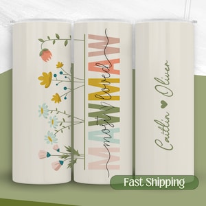 Personalized Mawmaw Tumbler, Custom Mawmaw Cup Grandkids Names, Mother&#39;s Day Gift for Grandma from Grandchildren, Mawmaw Travel Mug