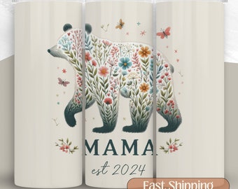 New Mom Tumbler Personalized, Mothers Day Gift, Custom Tumbler Gift for New Mom, Expectant Mom Gift, New Mom Cup, Mamabear Mug