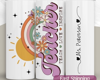 Personalized Teacher Tumbler, Back To School Teacher Cup,  Travel Mug Teacher Appreciation Gift, End Of Year Teacher Gift, Thank You Teacher