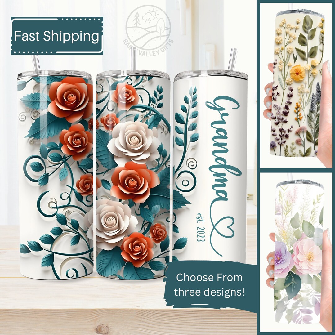 Personalized Grandma Tumbler, Grandma Est. Travel Mug, Gift for Grandma ...