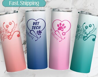 Personalized Veterinarian Tumbler, Vet Gift, Vet Assistant, Vet Tech Gift, Veterinarian Gift, Vet Travel Mug, Vet Graduation, Vet Tech Week