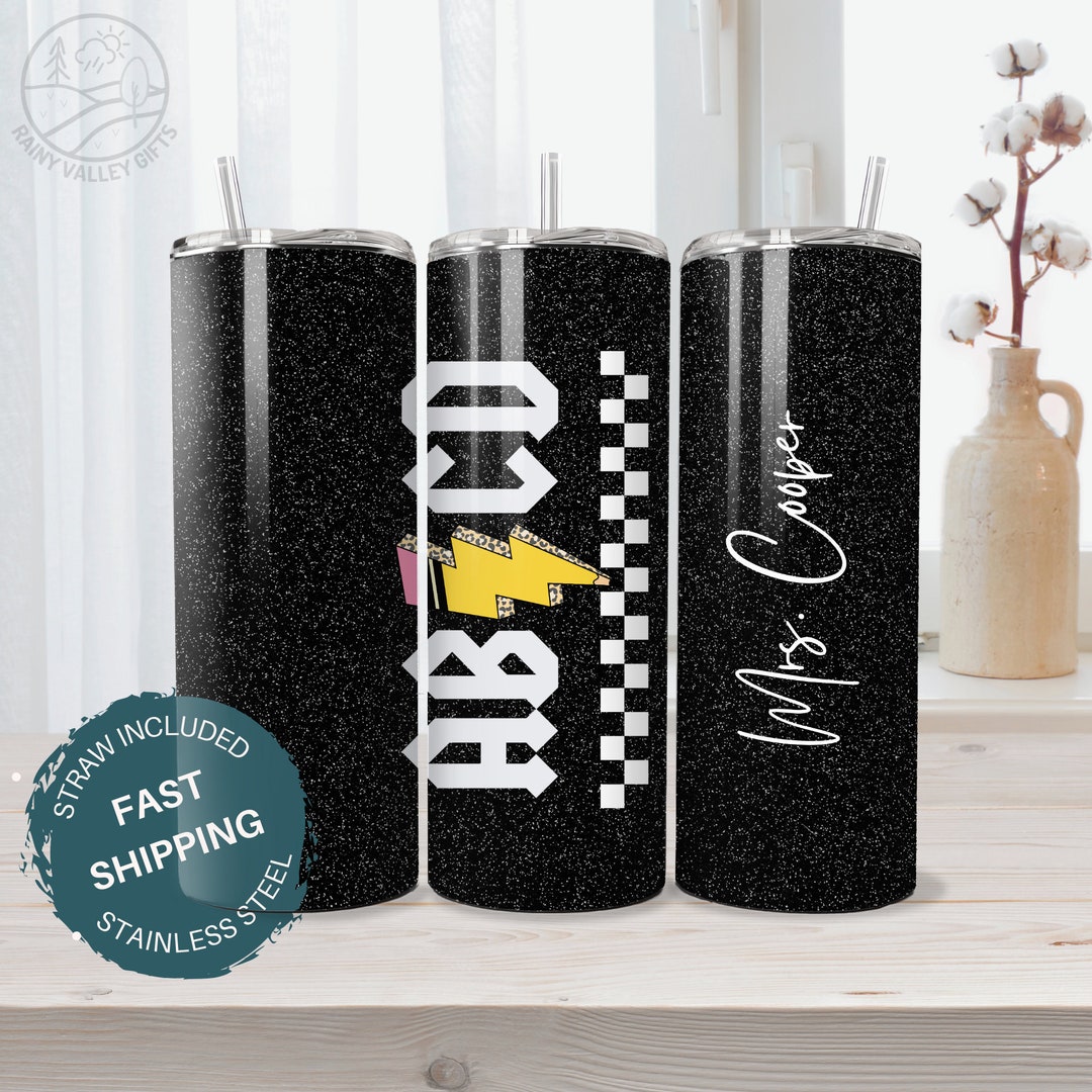 Personalized Teacher Tumbler Custom ABCD Skinny Tumbler - Etsy