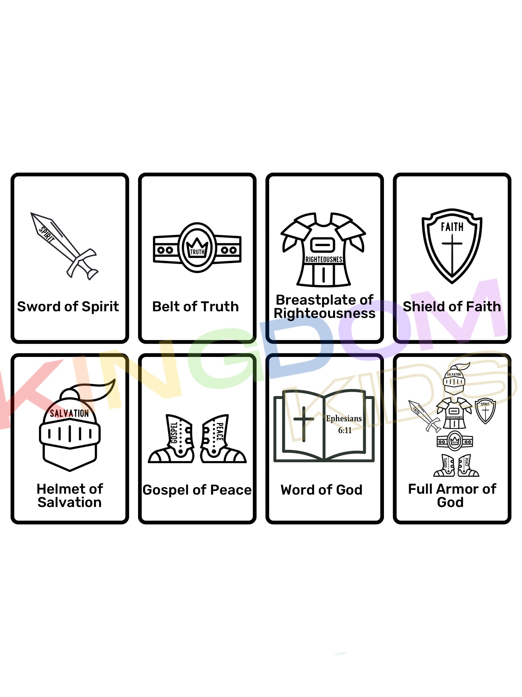 Armor of God Memory / Matching Game Etsy