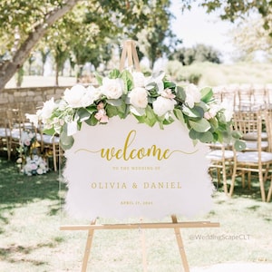 Brushed Painted Acrylic Wedding Welcome Sign, Welcome Wedding Sign, Personalized Welcome Wedding Sign, Wedding Decor, Events, Engagement