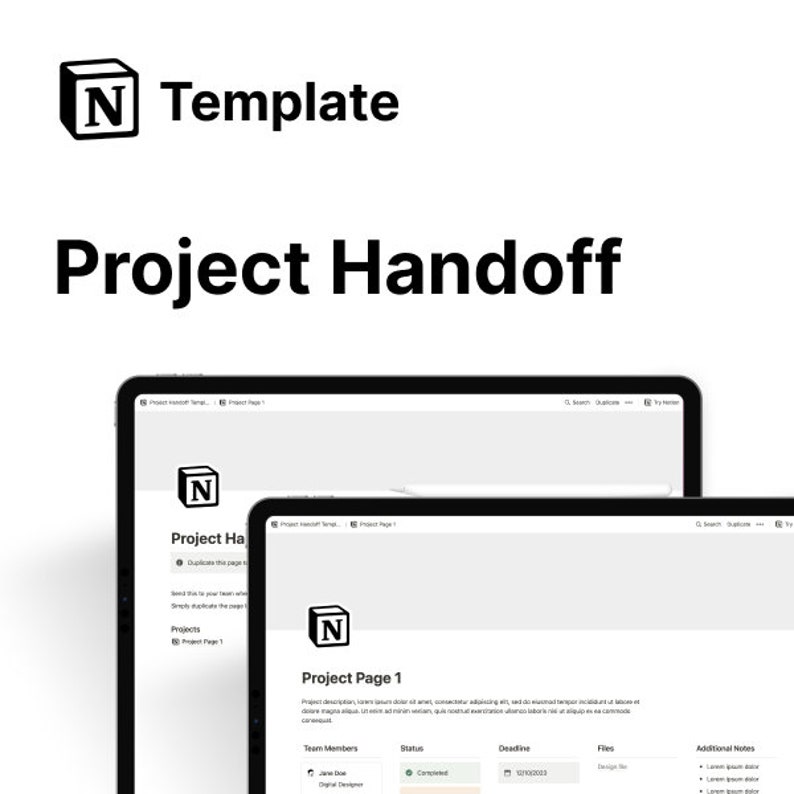 Project Handoff Template - Etsy