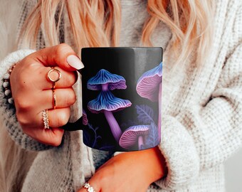 Tasse de champignons, tasse de champignons, tasse Cottagecore vintage, tasse à café aux champignons, tasse de fougères, tasse de champignons vintage, tasse à café de champignons, tasse à café botanique