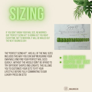 Sizing Kit - Press On Nails - Luxury Manicures - Press On Nails - Luxury Press On Nails - Instant Manicure - Acrylic Nails - Measuring Nails