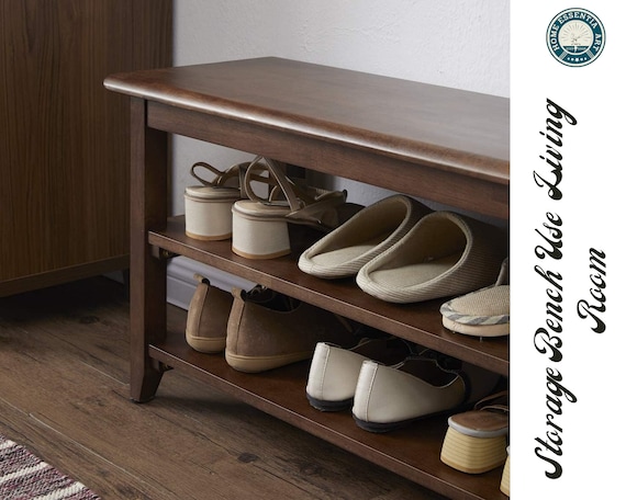 Bench Slipper Shoe Storage Sitable Rack Organiser Wooden Shelf Cupboard Box