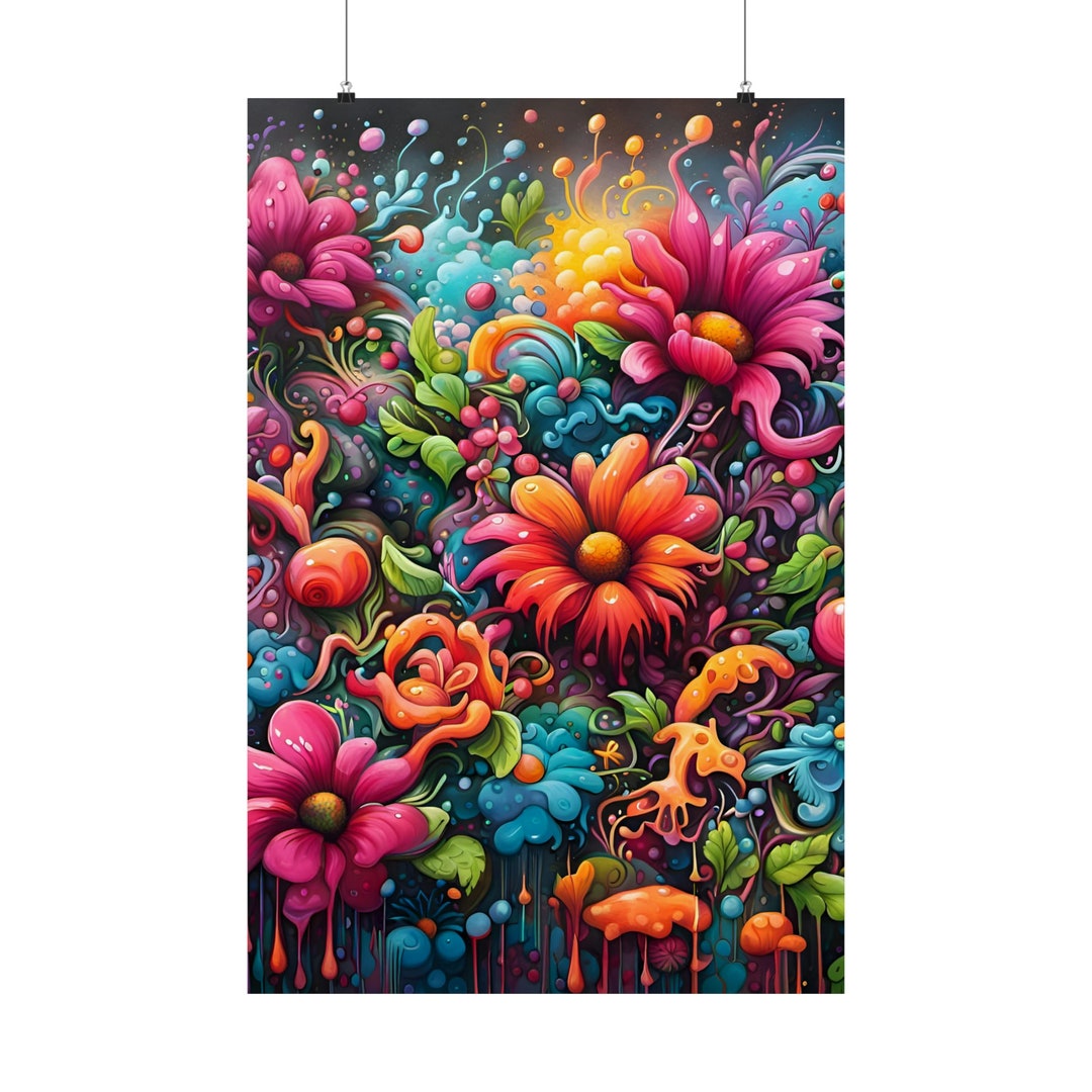 Art Deco Floral Print, AI Art, Wall Art, AI Generated Art, Digital Art