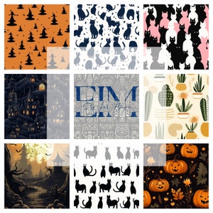 Halloween digital paper, trick or treat scrapbook papers, Pumpkin/witch and Hat wallpaper, Halloween, spooky, boo, background