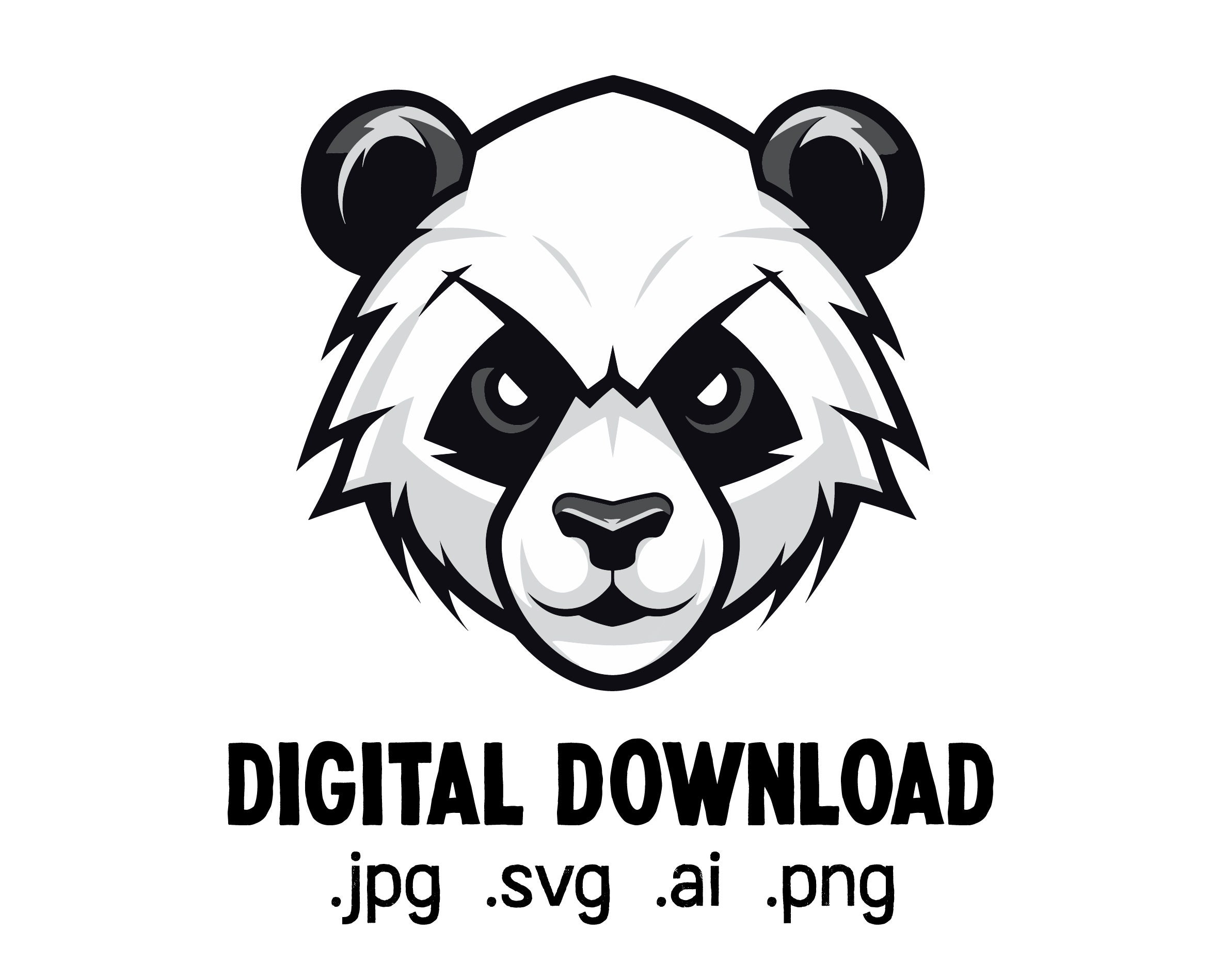 Panda Head Logo | Panda Mascot Logo | SVG Vector | Digital Download ...
