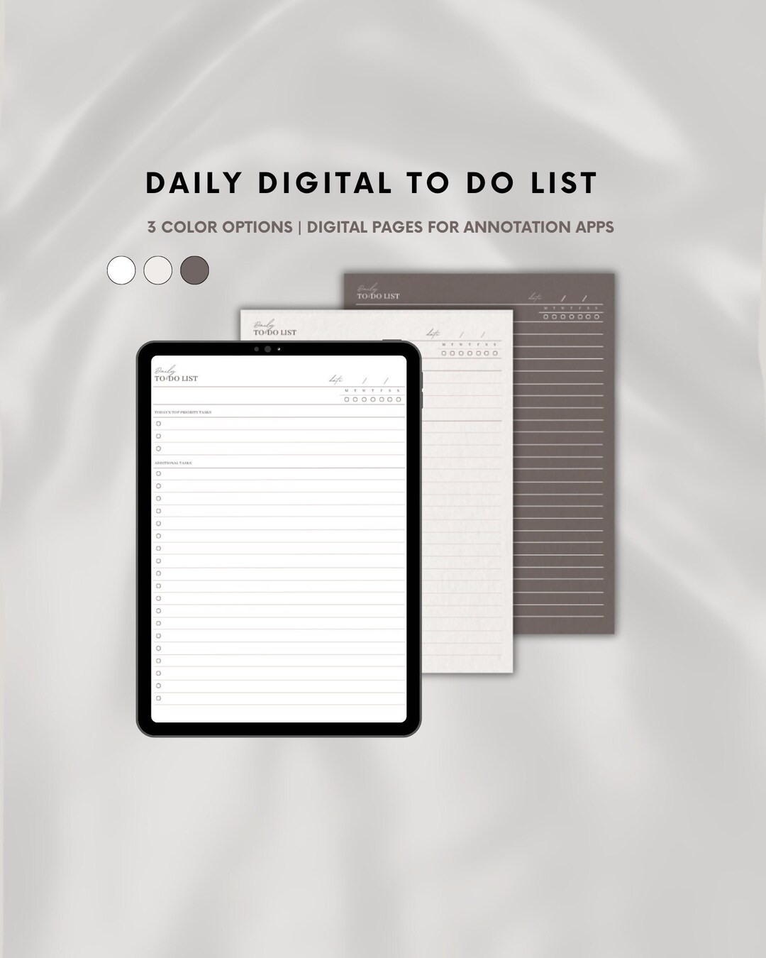 Daily Digital to Do List Checklist Task List Planner Pages - Etsy