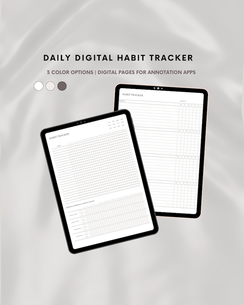 Daily Digital Habit Tracker for iPad and Tablet - Etsy
