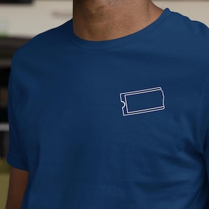 Embroidered Blockbuster Video Sign Inspired Outline T Shirt - For Nostalgic Movie Lovers & Retro Enthusiasts