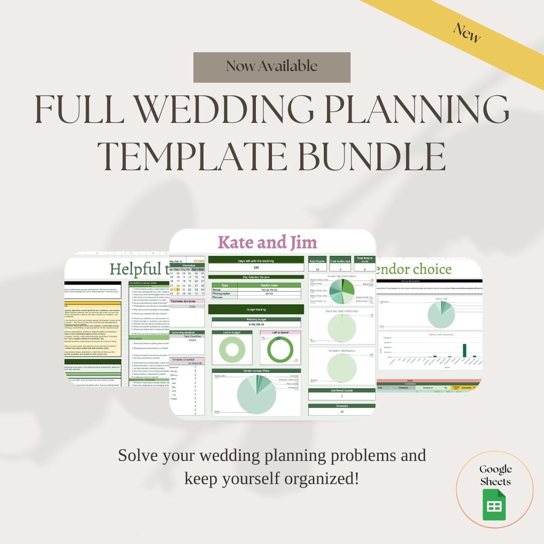 Wedding Planner Spreadsheet Template | Complete Wedding Planning ...