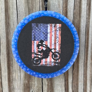 American Flag Dirt Bike Car Freshie