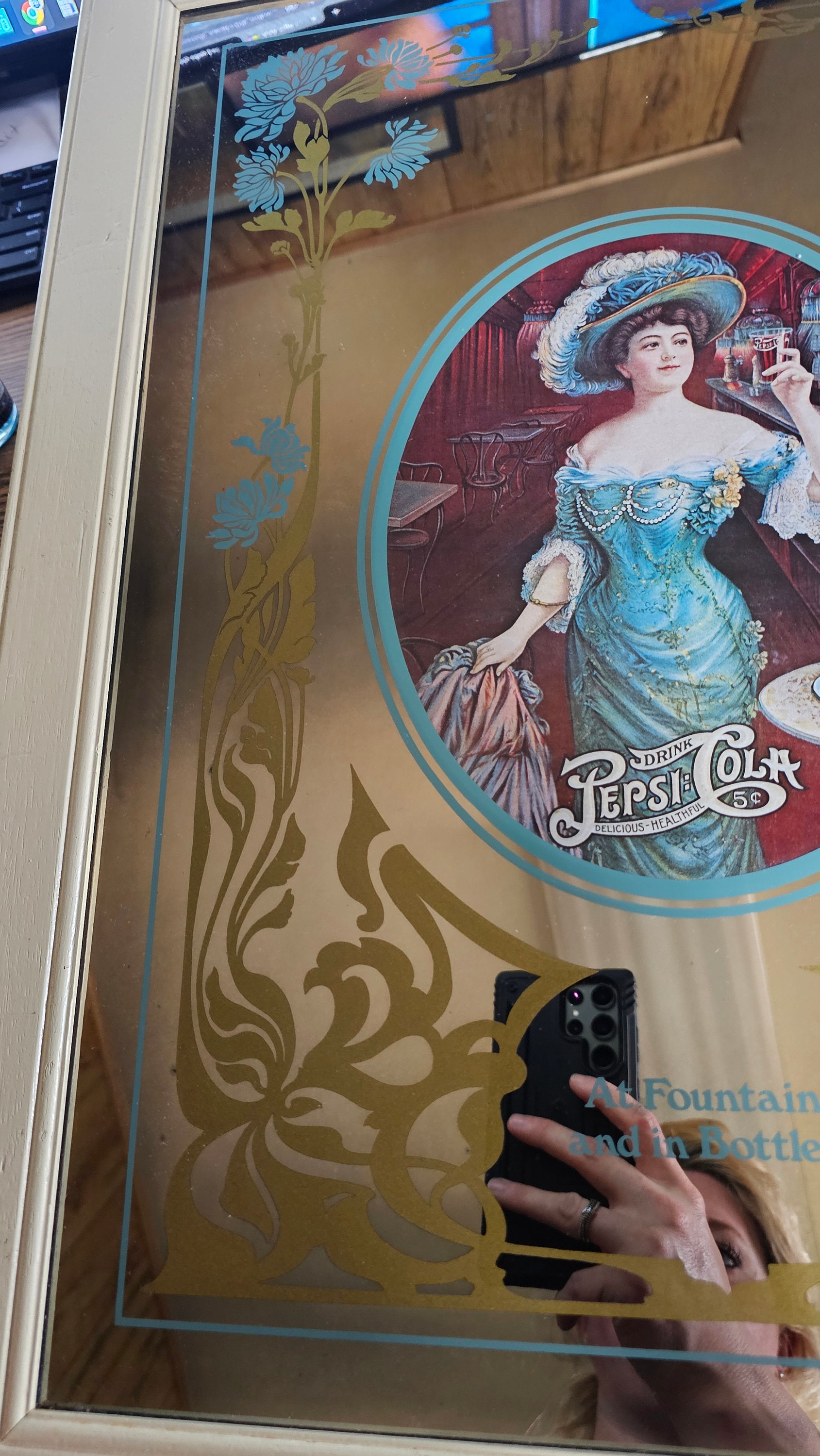 Antique Pepsi Victorian Woman Mirror Sign - Etsy