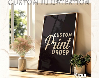 Custom Hand-drawn illustration, Unique custom illustration in my art style, Photo to unique art illustration