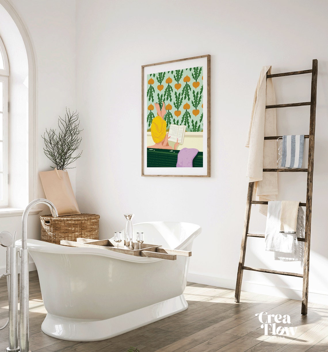 Eclectic 70s Bathroom Print, Guest Bathroom Wall Art, Bathroom Wall ...