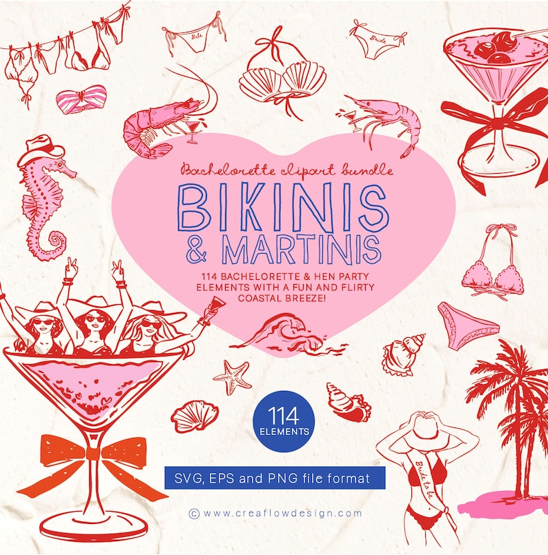 Bachelorette Clipart Bundle SVG PNG EPS Beach Party Icons Coastal bachelorette-clipart-bundle-svg-png-eps-beach-party-icons-coastal