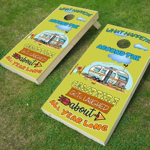 Cornhole Wrap | Digital Download | Campfire Cornhole Wrap | Decals | Cornhole Board Maker | Camping Cornhole Design
