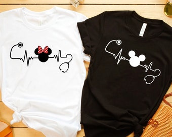 Mickey Or Minnie Nurse Shirt, Disney Couple T-Shirt, Doctor Gift Shirt, Cute Disney Shirt, Couple Gift, Nurse Gift Shirt, Disneyworld Shirts