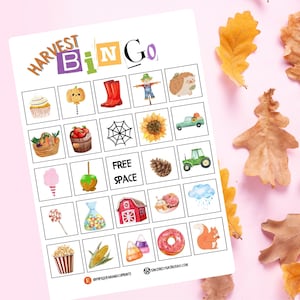 30 Fall Bingo Cards, Autumn Bingo Game, Printable Fall Party Games Adults Kids, Fall Activity Class Party Game Harvest Bingo, Fall Festival