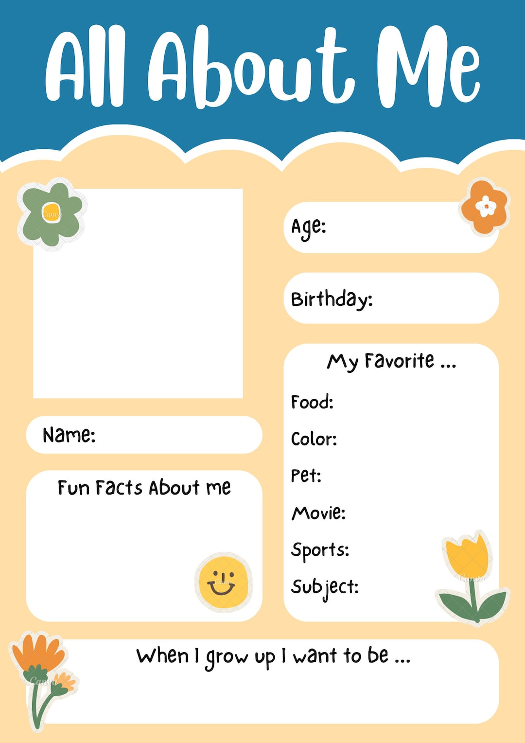 All About Me Kindy and Prep Page - Etsy