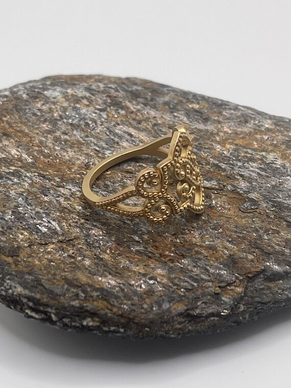 Vintage Inspired 14 kt. Yellow Gold Granulated Ri… - image 6