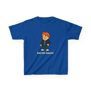 Roblox Bacon Hair Kids Heavy Cotton T-Shirt | Bacon Squad Gamer Shirt image 5