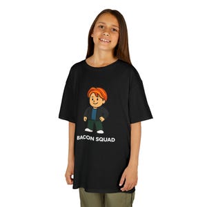 Roblox Bacon Hair Kids Heavy Cotton T-Shirt | Bacon Squad Gamer Shirt image 4
