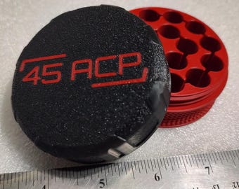 Ammo Box, Crate, 45 ACP, Caliber, 3d printed, Screw on lid, Round, Plastic, Stackable