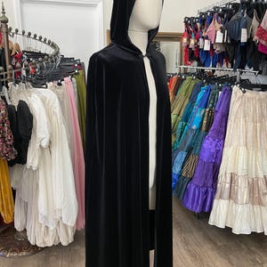 Black Plush Velvet Cloak