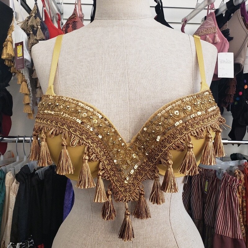 Mojeska Exotic Sequin Belly Dance Bra Top - Black/Purple/Red, Burlesque/Halloween Costume