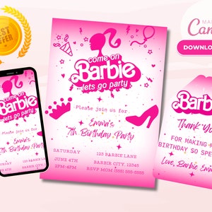 Editable Birthday Invitation | Party Invitation | Party Kids Invite | Birthday Invite | Girls Birthday Invite | Editable Canva Template