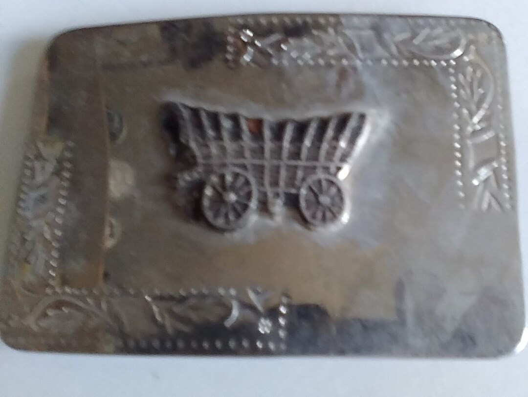 Conestoga Wagon Western Cowboy Belt Buckle Etsy