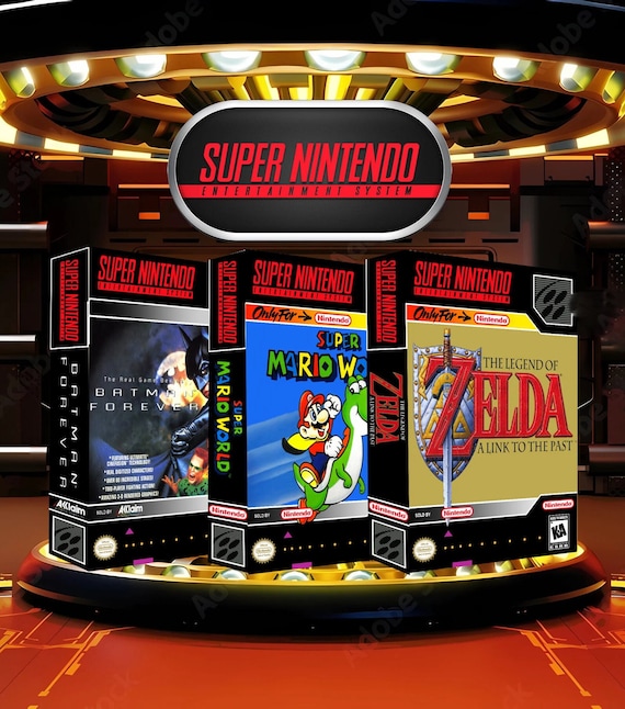 Nintendo 1990 SNES (Super Nintendo) Custom Vertical or Horizontal  Replacement Reproduction Covers (Artwork Only No Game or Case)