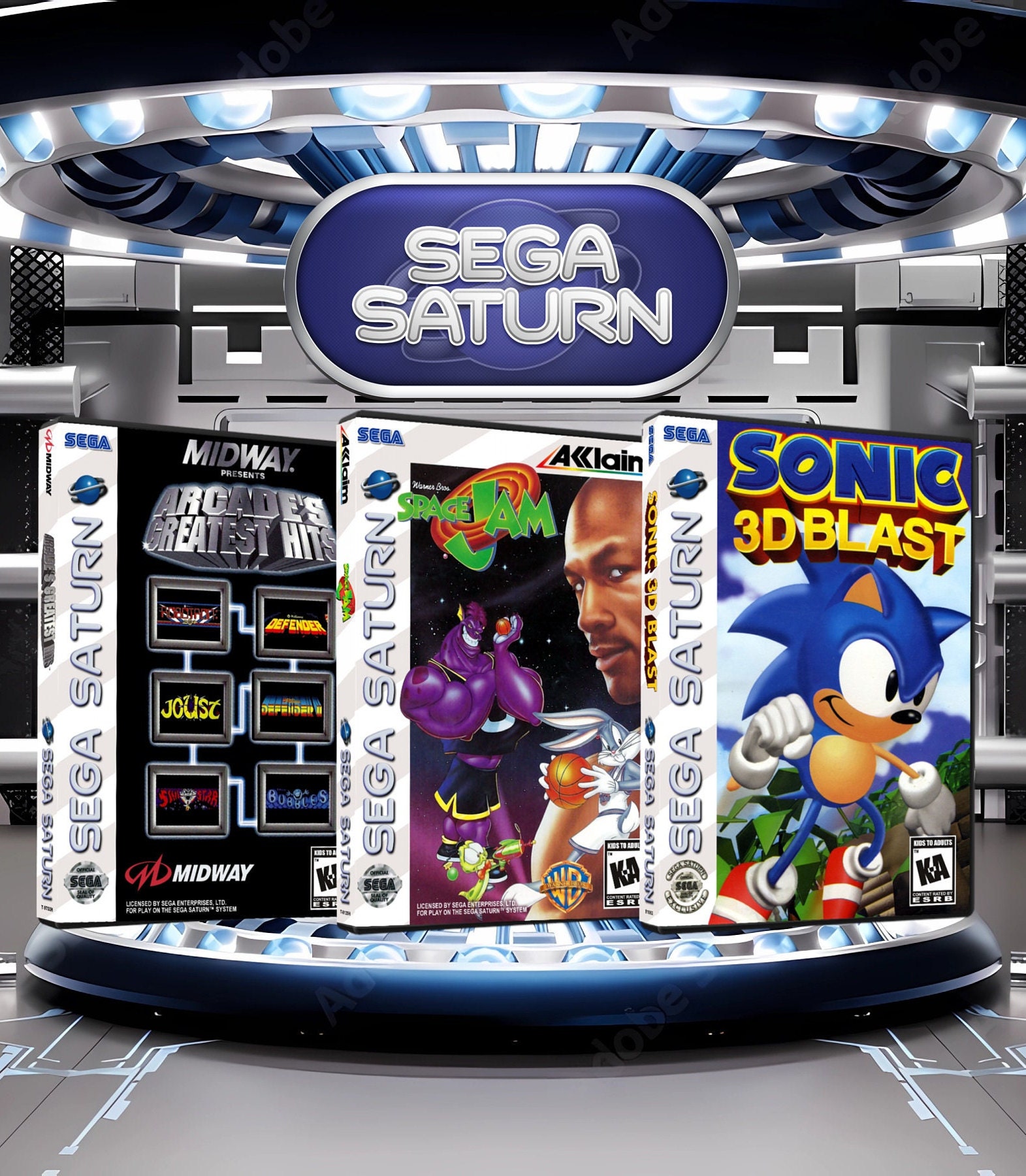 Sega 1995 Saturn Custom Replacement Reproduction Covers (artwork