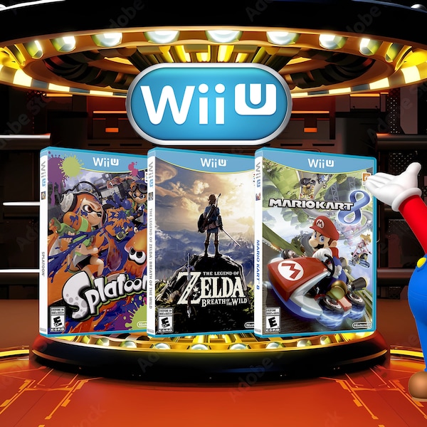 Nintendo 2012 Wii U (Nintendo Wii-U) Custom Replacement Reproduction Covers (Artwork Only No Game or Case)