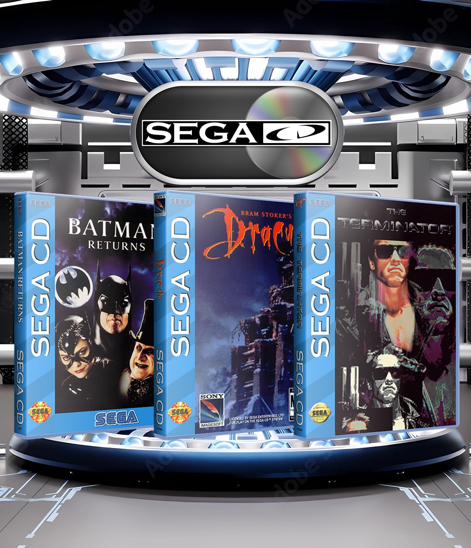 Sega 1995 CD (sega CD) Custom Replacement Reproduction Covers