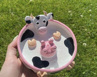 Cute Cow Clay Tray | Handmade