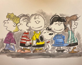 PEANUTS - Graphite Aquarelle, verschiedene Motive, verschiedene Größen, personalisierbar